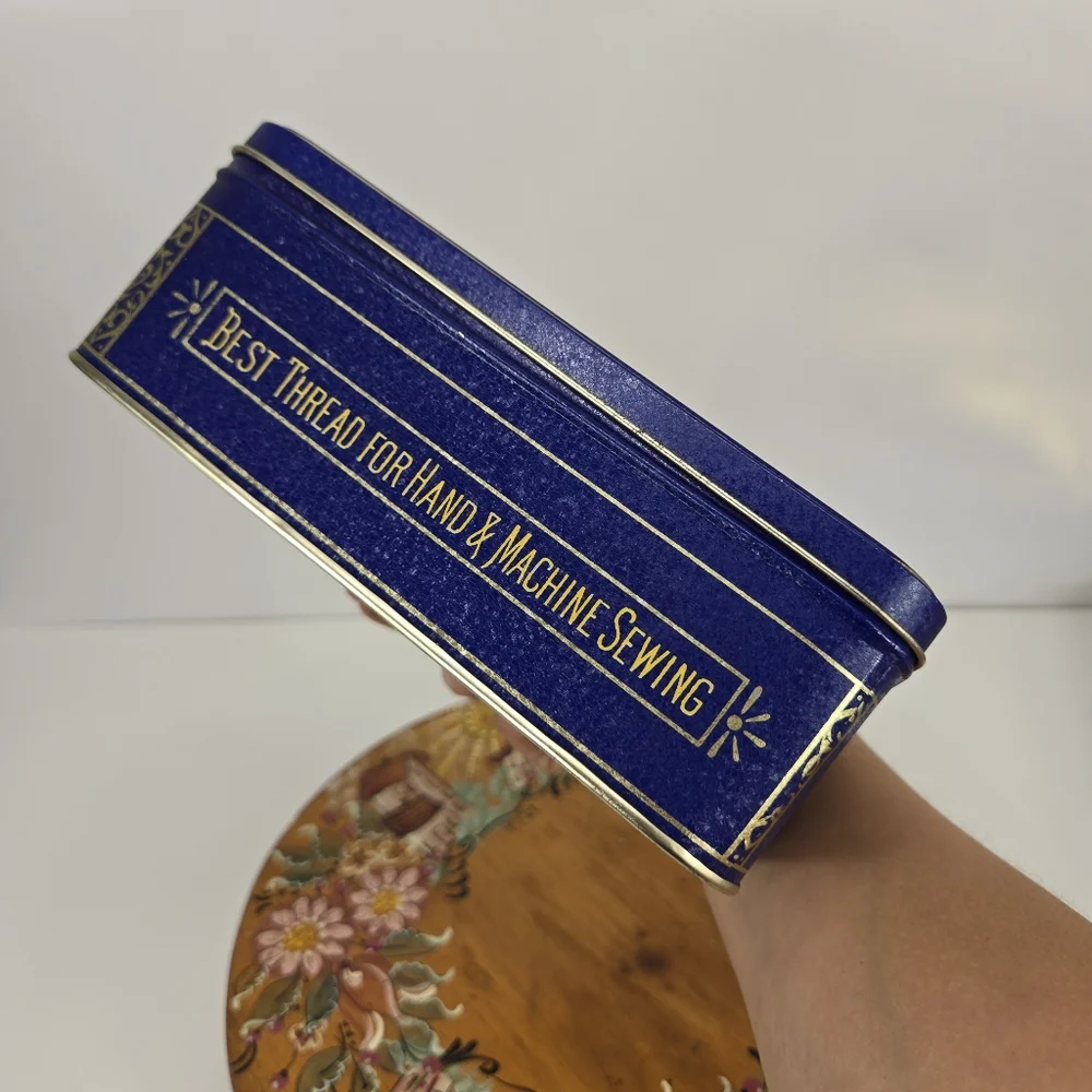 VTG Coats & Clarks O.N.T. Advertising Tin‎ Spool Cotton Thread Box-Collectible